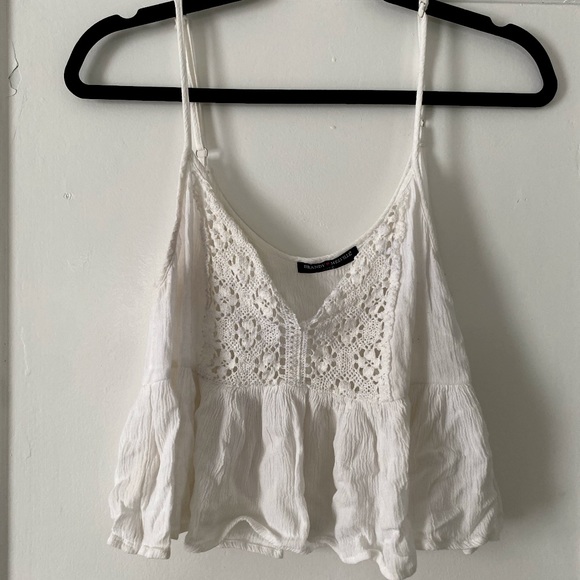 Brandy Melville White Crochet Tank O/S